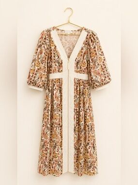Entro Paisley Floral Fall Dress | Size Large